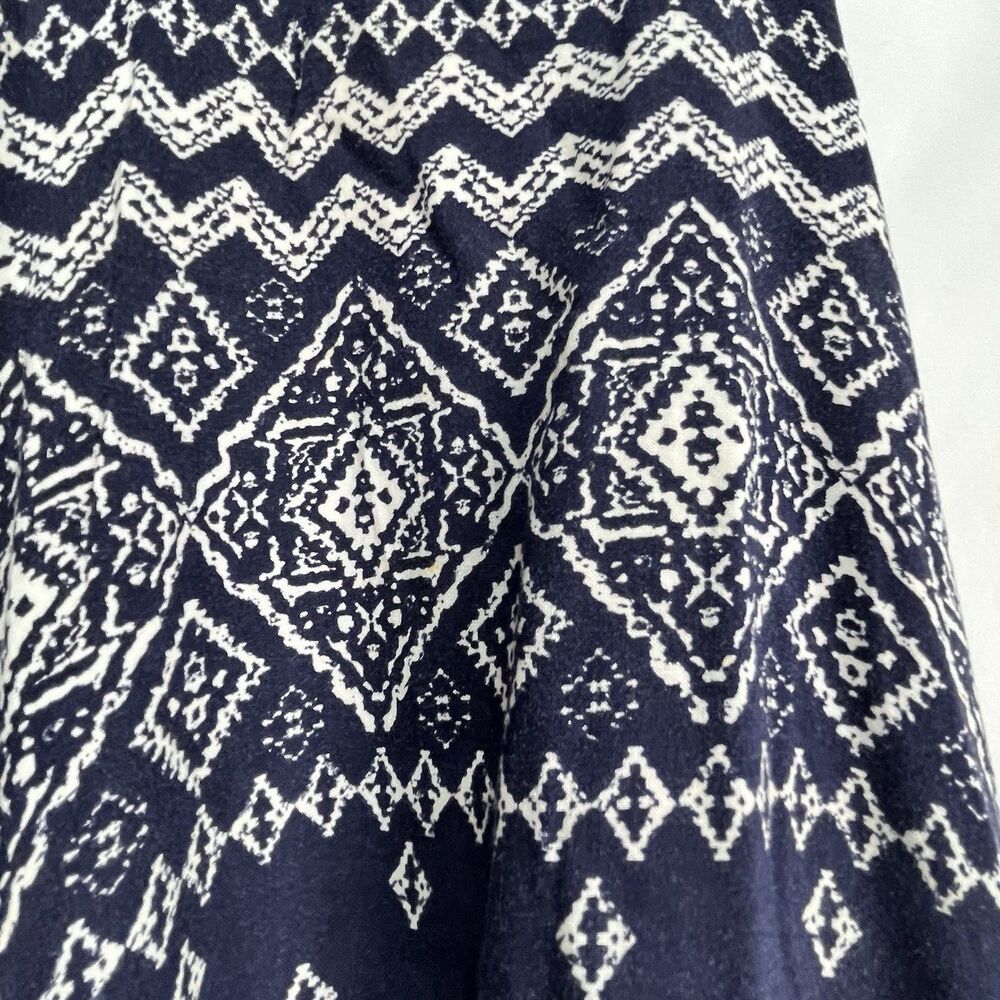 Lilyful Boho Tunic Dress Women S Blue White Print Flowy Batwing - Picture 5 of 10